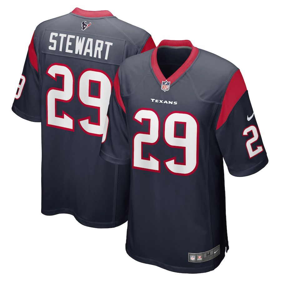 Men Houston Texans #29 M.J. Stewart Nike Navy Game Player NFL Jersey